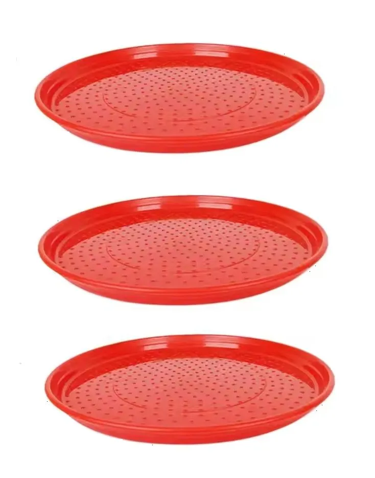 Large Plastic Chicken Feeder Plate-pack of 3