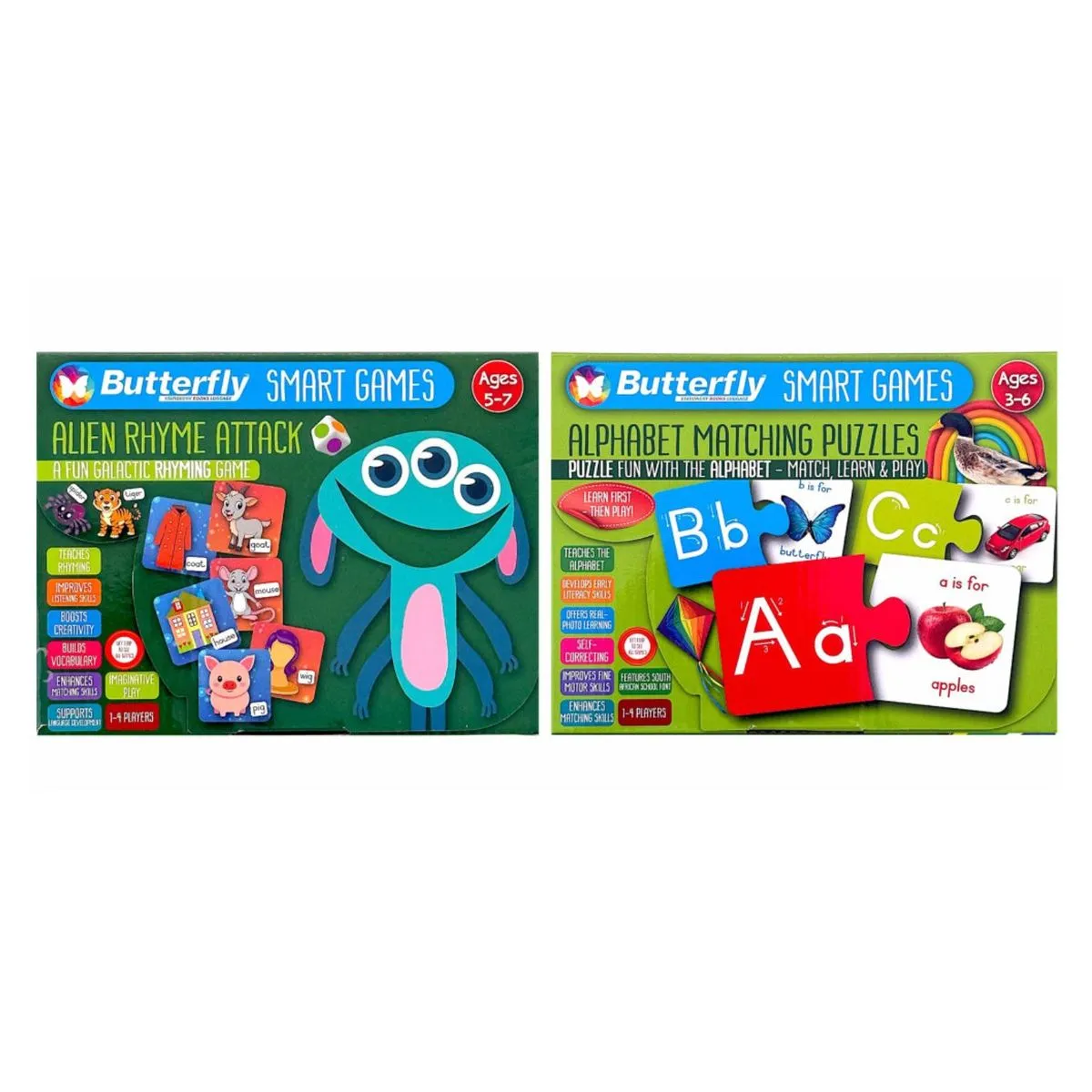 Butterfly Smart Games - Literacy Explorer Alphabet & Rhyme Set (2-Pack)