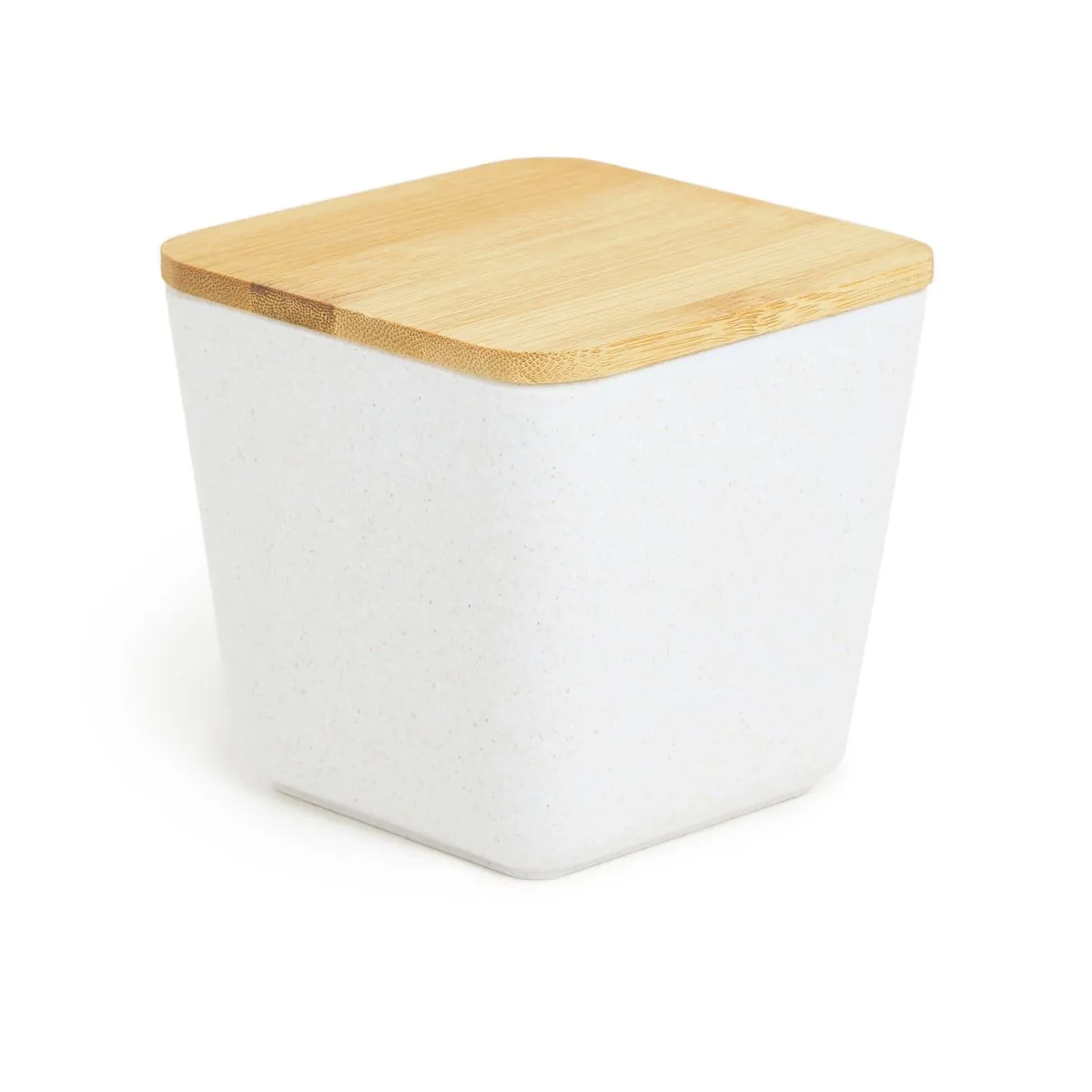 George & Mason - Cream Bamboo Fibre Square Storage Canister - Small