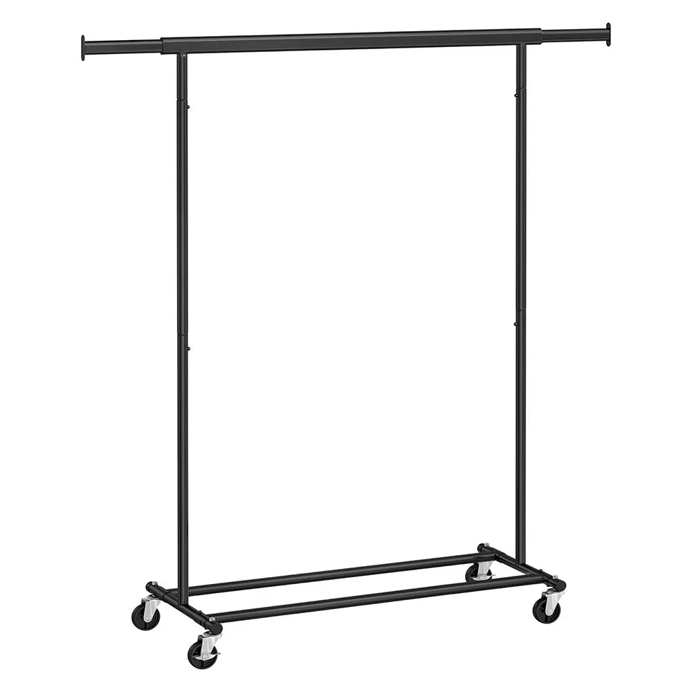 LASA Rolling Extendable Clothing Rack - Heavy Duty - Adjustable - Lockable