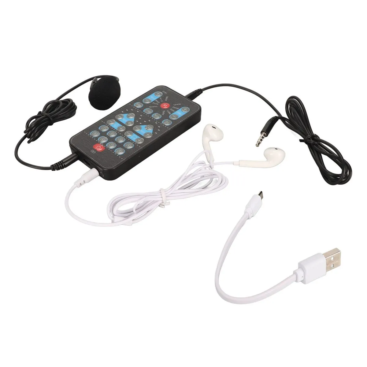 Handheld voice changer with 8 cool sound effects for phone & tablet - black