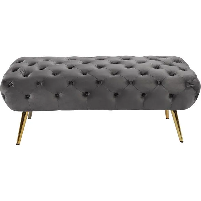 Bowdoin Upholstered Bench in Grey Velvet