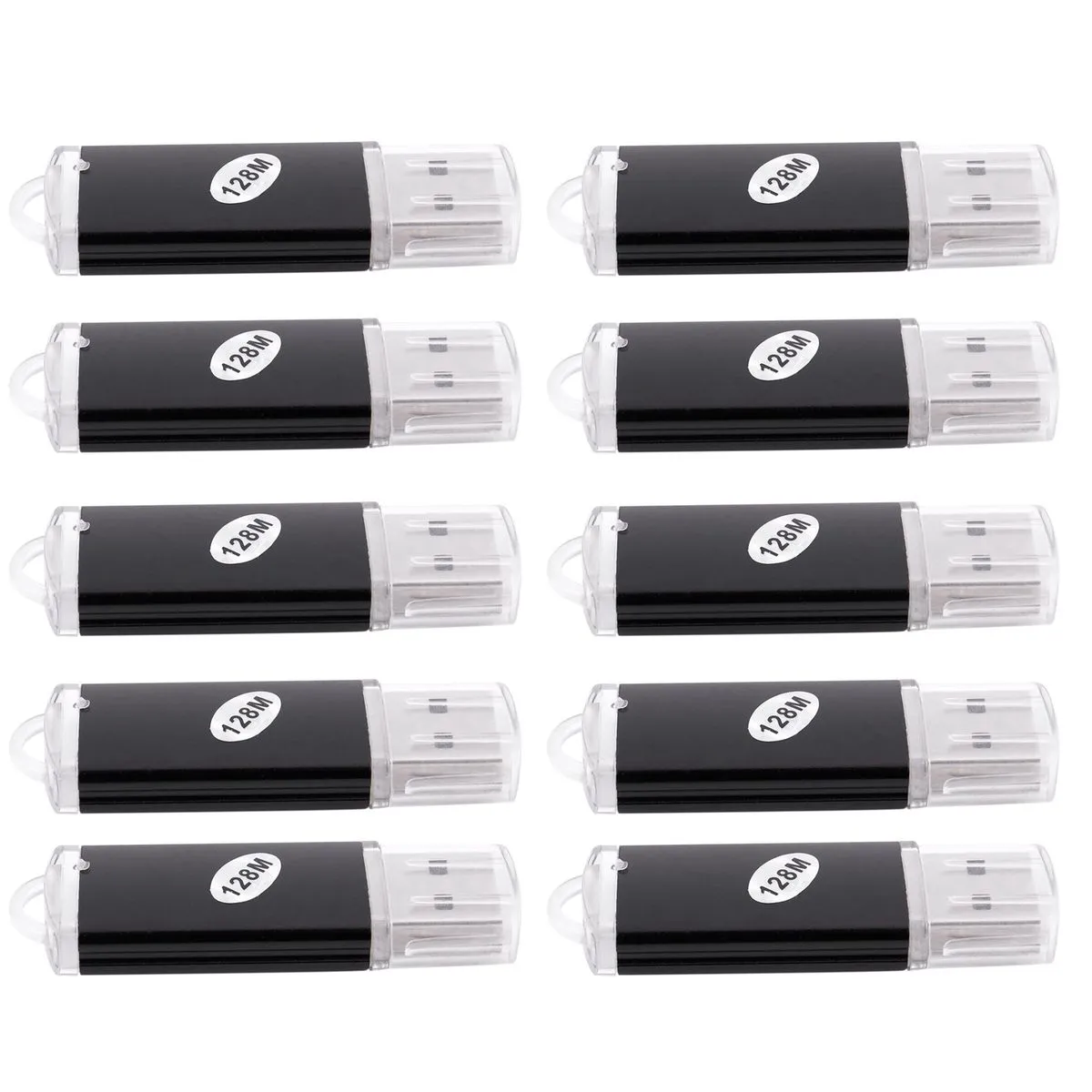 10 x Usb Memory 2.0 Memory Stick Flash Drive 128Mb Gift Black