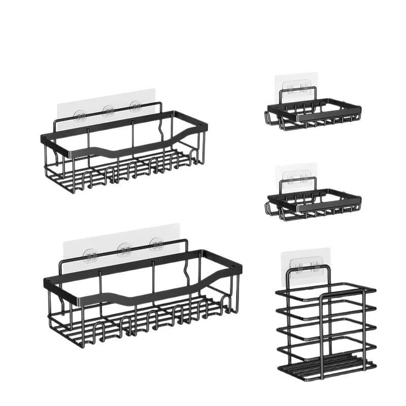5-Piece No-Drill Bathroom Storage Caddy Set