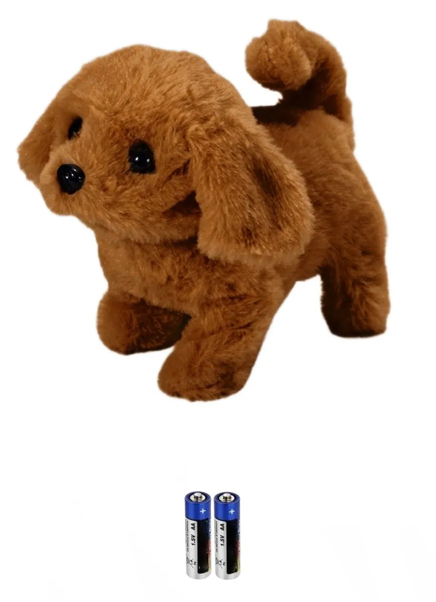 Cute Interactive Robotic Toy Puppy - Batteries Included - Brown