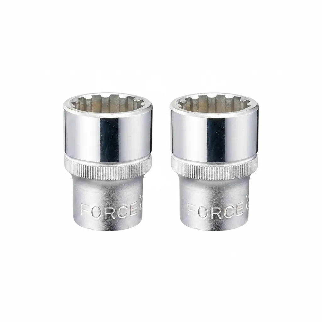 Force 15mm Spline Socket 1/2-inch Drive Tool for Mechanics - 2 Pack