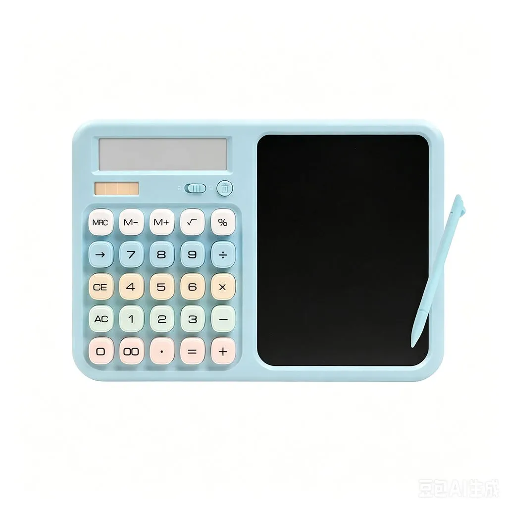 2-in-1 Desktop Calculator with LCD Writing Tablet Basic with Stylus Pen - Blue