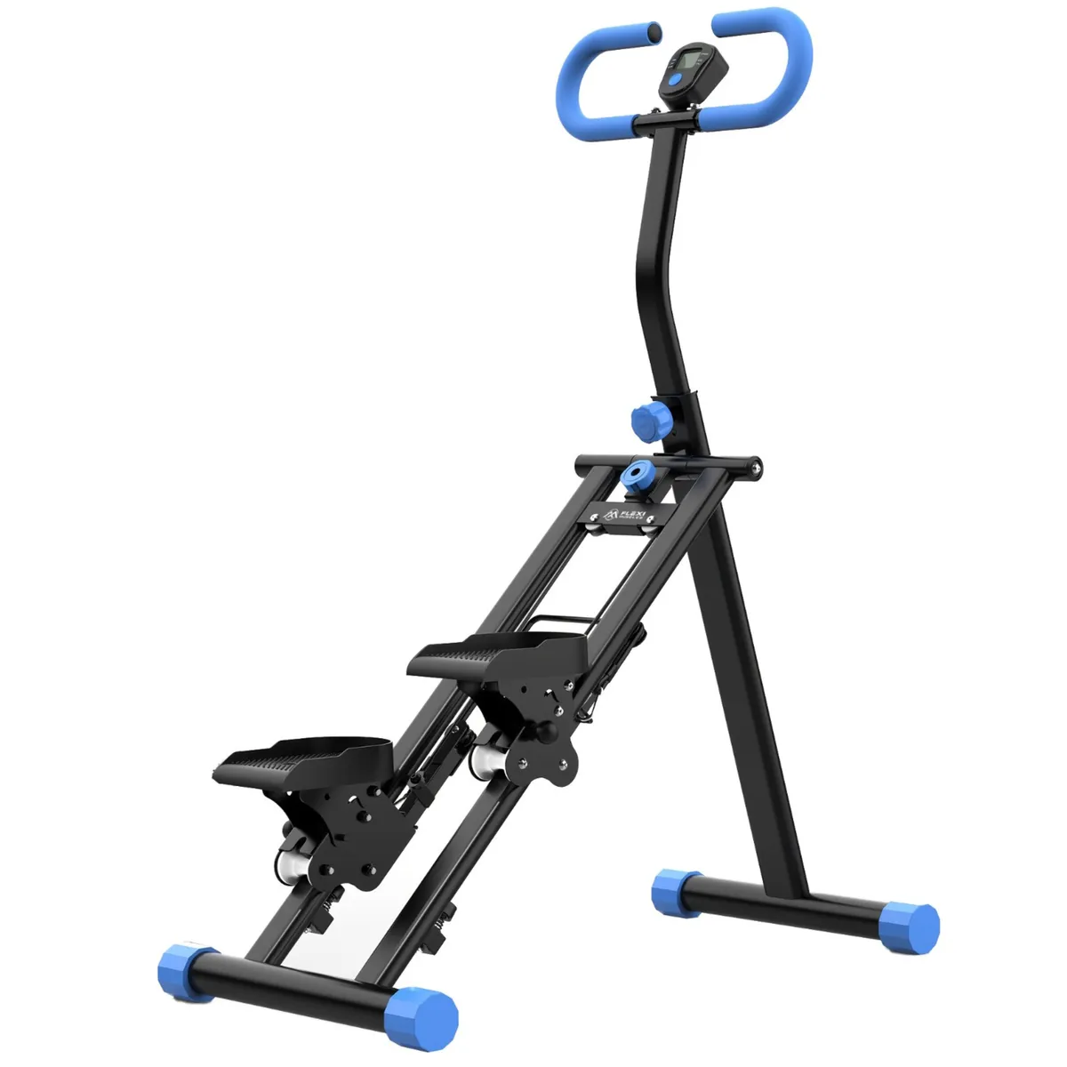 Foldable Vertical Exercise Stair Climber. Fitness Exercise Stepper Machine - Blue