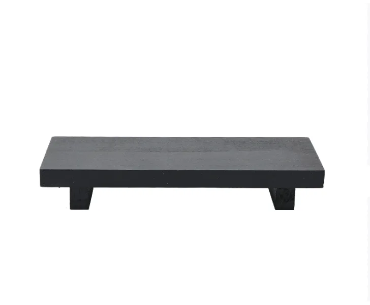 Wood Counter Organizer, Farmhouse Soap Holder Tray, 22x9x3.5 cm, Black