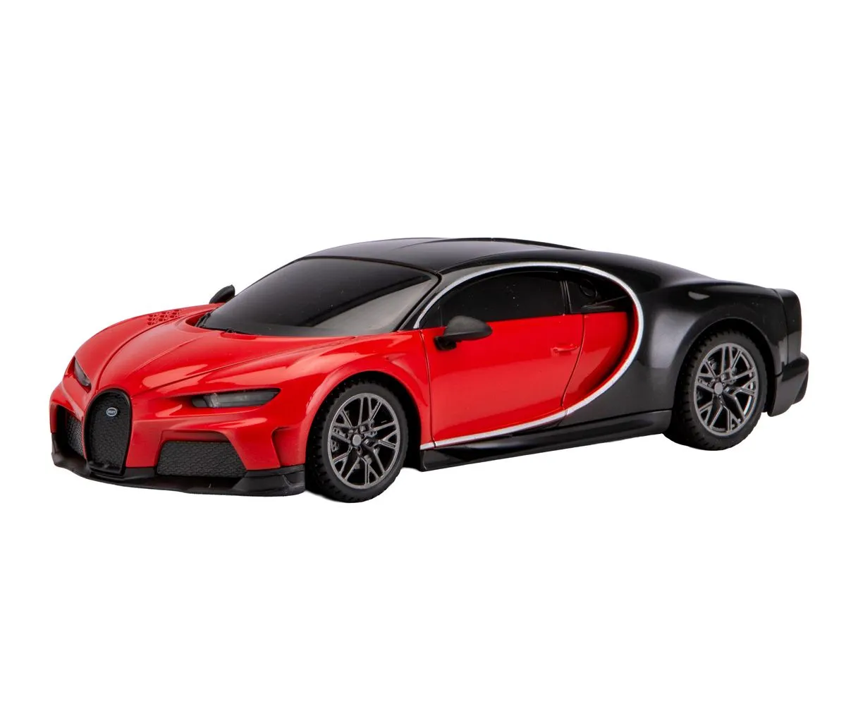 RW Toys 1/24 R/C Bugatti Chiron - Black/Red (20cm Long)