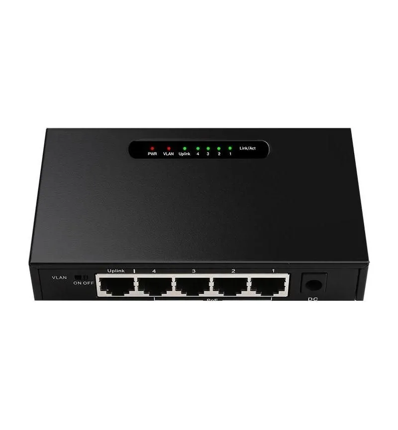 DLTech 5-Port 10/100/1000Mbps Unmanaged PoE Switch