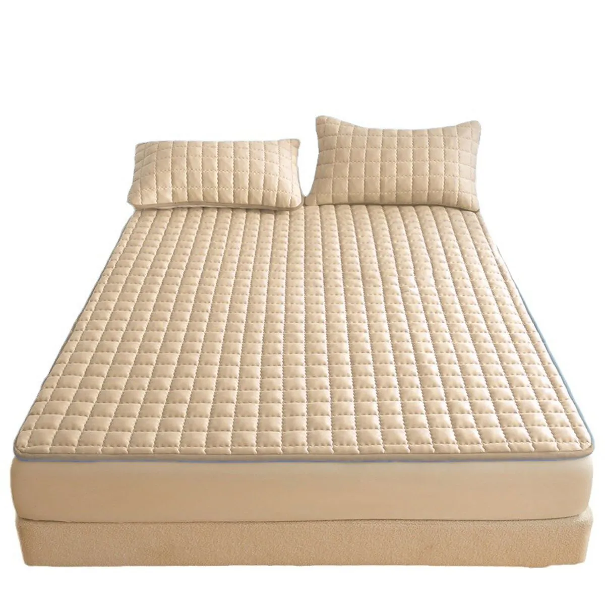 Waterproof Bed Pad Washable Bed Wetting Sheet Not Include Pillowcase - 90 x 200 cm - Beige