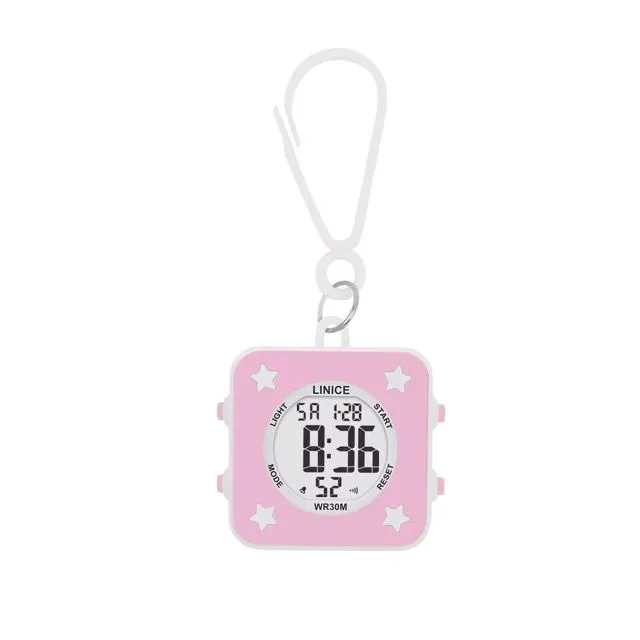 Portable Pendant Countdown Stopwatch Study Timer Hanging Watch - Pink