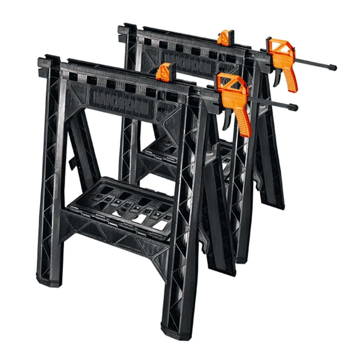 WORX Clamping Sawhorses with Bar Clamps | Twin Set