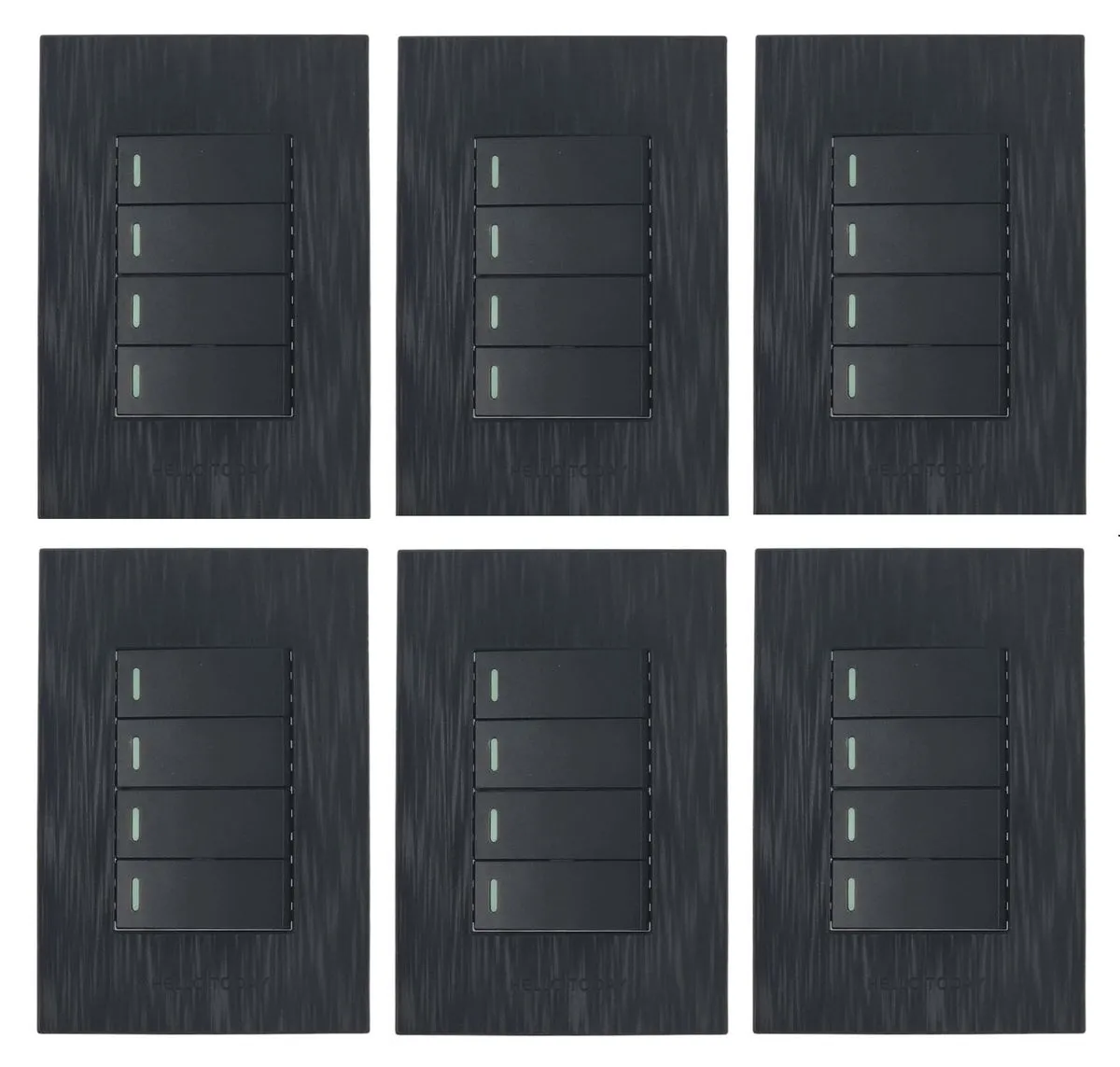 Hello Today 4 Lever Light Switch - 6 Pack - Brushed MBK