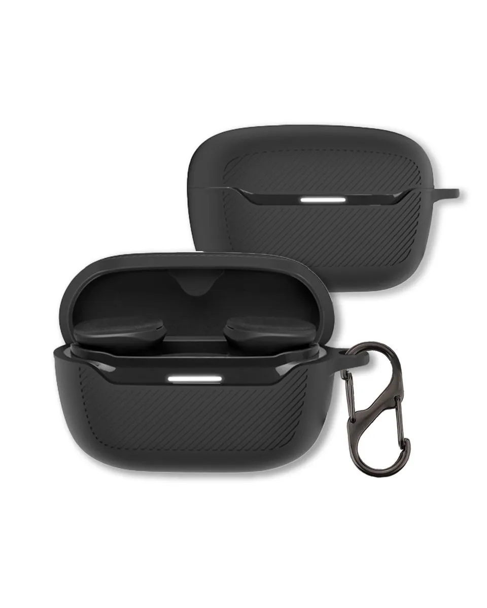 Soft Silicone Shockproof Case Compatible with JBL Endurance Race 2 Earbuds - Black