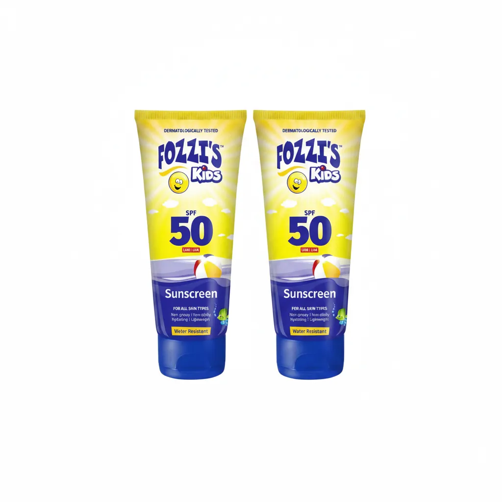 Fozzis Kids Sunscreen Lotion SPF 50 - 150 ml Tube for Sensitive - 2 Pack