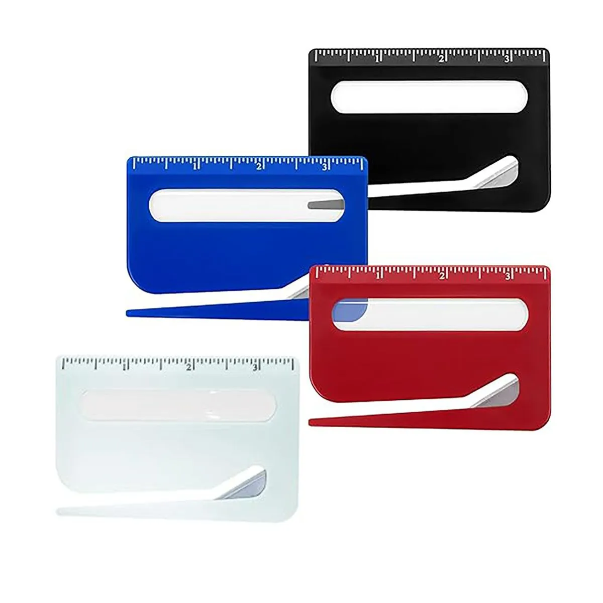 4Pack Letter Openers with Ruler & Magnifier Envelope Package Slitter Tool