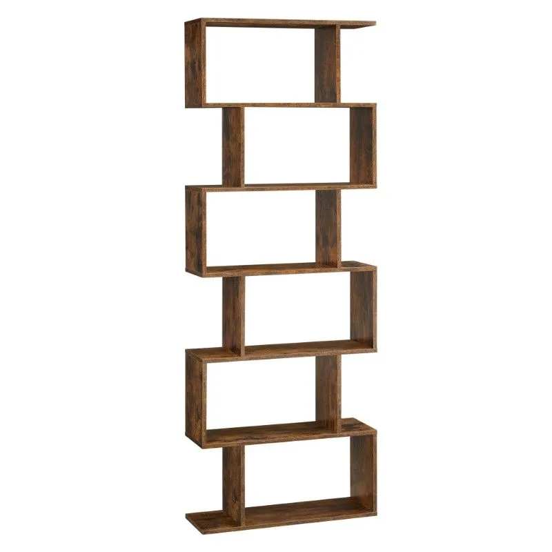 Bragg Bilbao 6-Tier Bookcase Storage Shelf - Brown