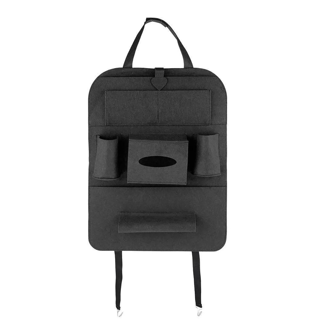 Felt Car Rear Back Seat Storage Organizer - Black