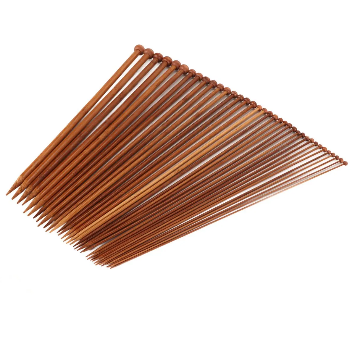 Bamboo Knitting Needles Set 36pcs Single Pointed