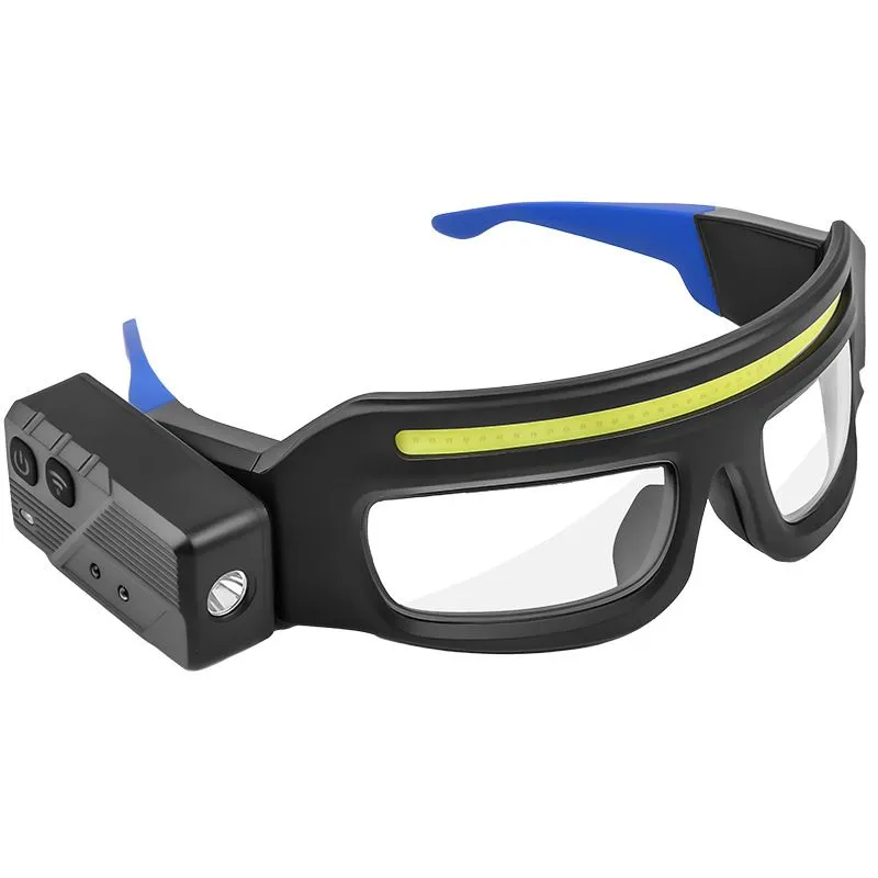Rechargeable LED Headlight Glasses with Motion Sensor 2026 New - Blue