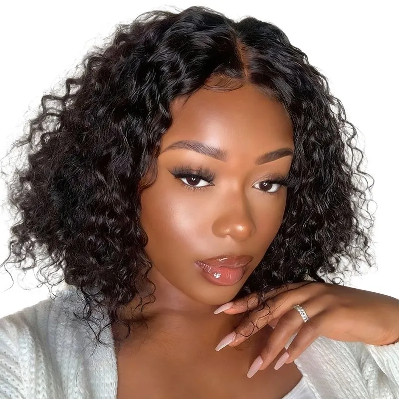Geebuy 4x4 HD Lace Wear and Go Glueless Curl Wig Human Hair Brazilian