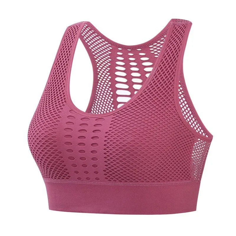 Shockproof sports vest bra fitness hollow back yoga underwear women's