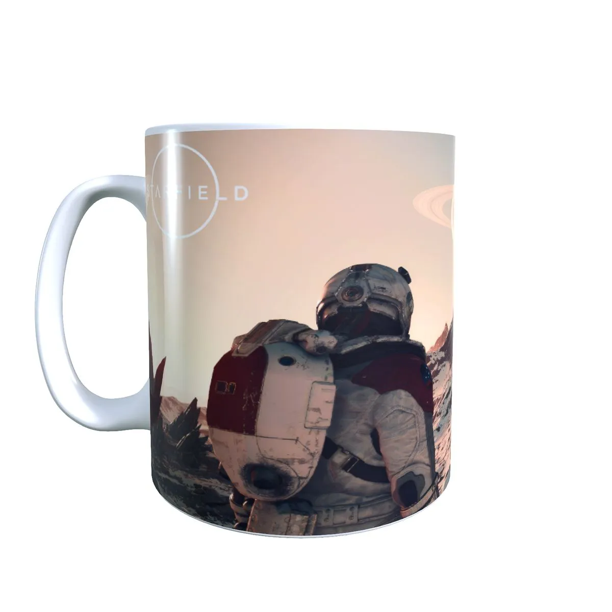 View of Saturn - Starfield Coffee Mug