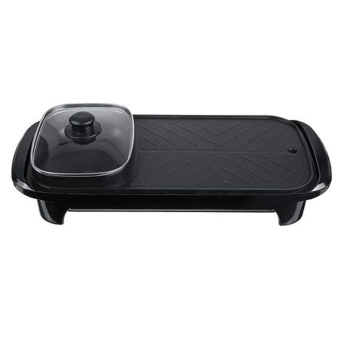 2 In 1 Electric Barbecue Pan Grill Fry Oven Hot Cooking Pot for Kitchen