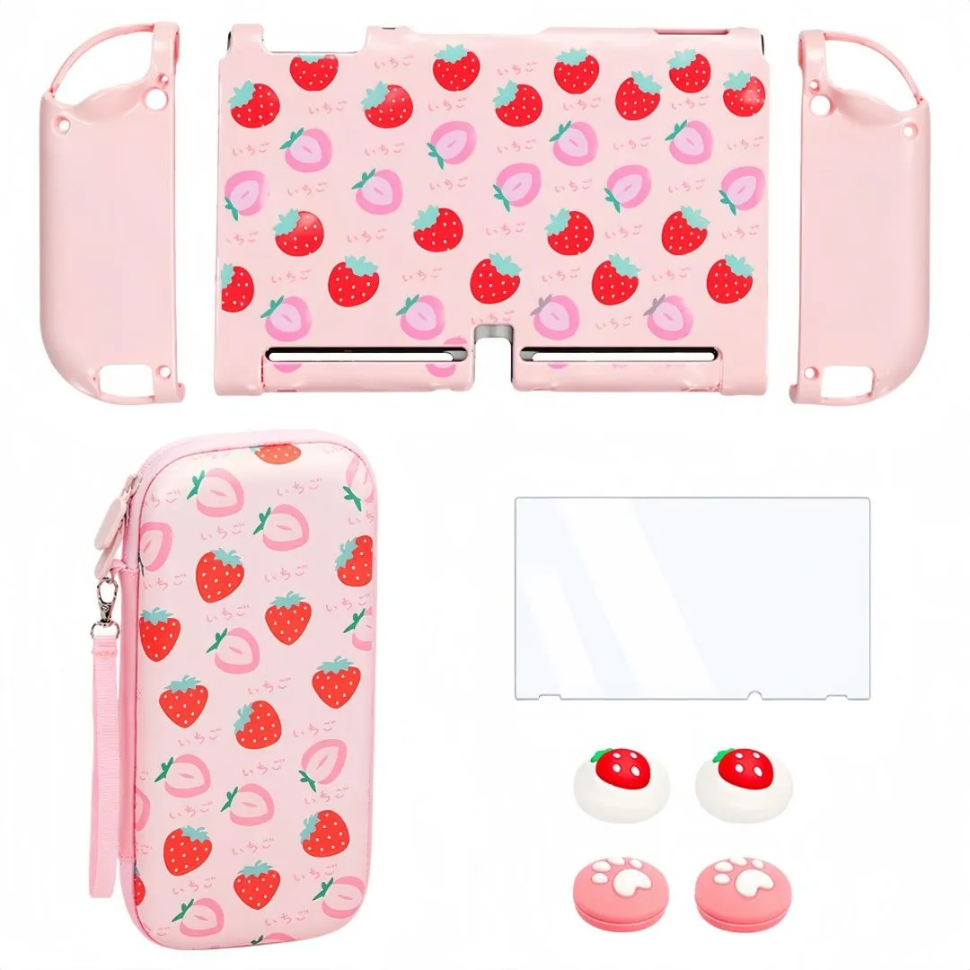LJCZKA Case Set Compatible W/ Nintendo Switch, Storage Bag Thumb Grip Caps