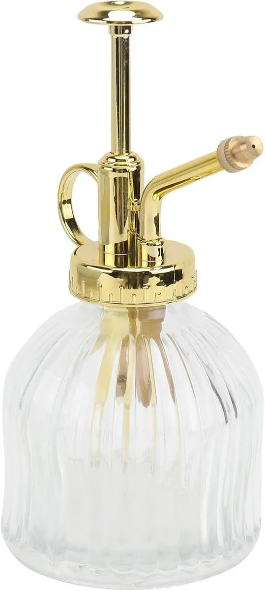 Retro Glass Watering Kettle With Metallic Nozzle For Indoor and Outdoor