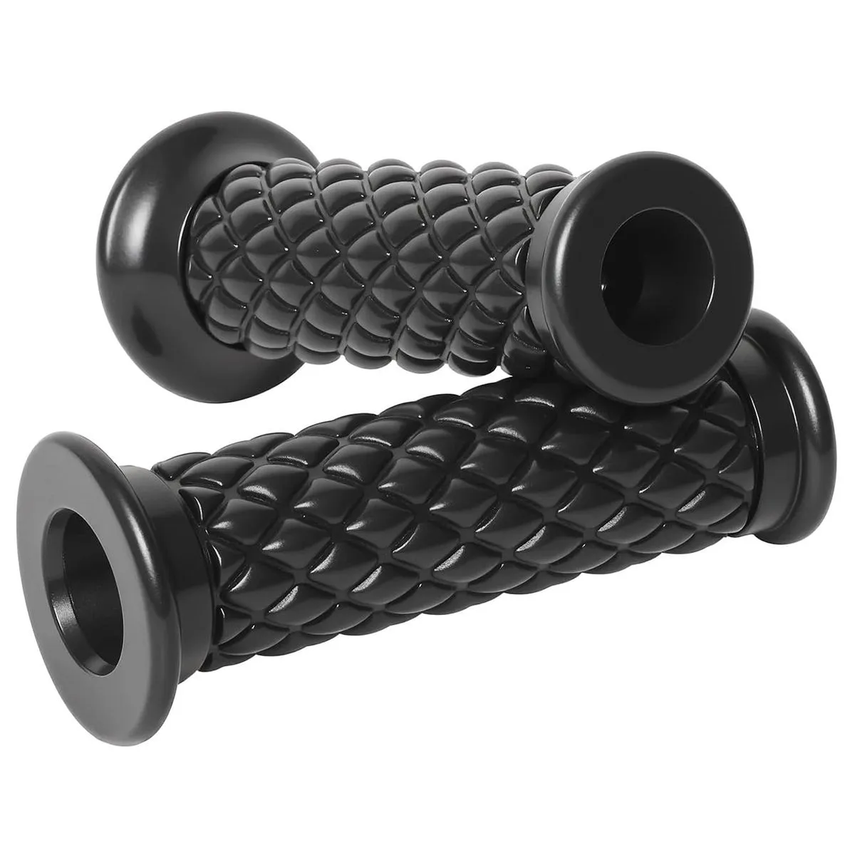 QYNIAL Motorcycle Handlebar Grips Vintage Rubber 7/8" 22mm 1" 24mm Non Slip