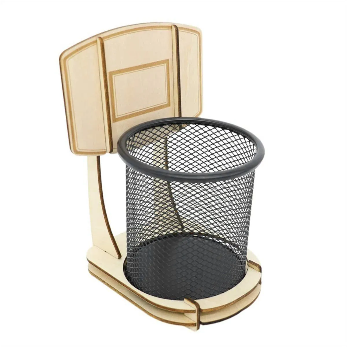 Pen Pencil Holder Handmade Wooden Basketball Stand Pencil Organizer