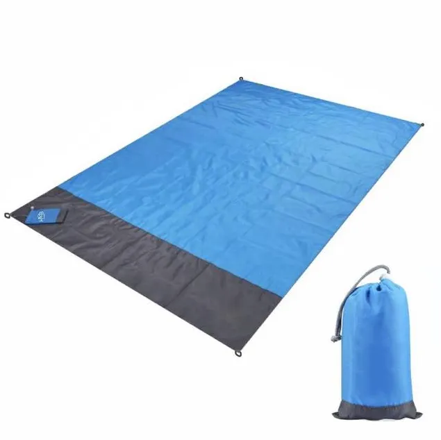 2M*2.1M Waterproof Beach Blanket Outdoor Portable Picnic Mat - Blue