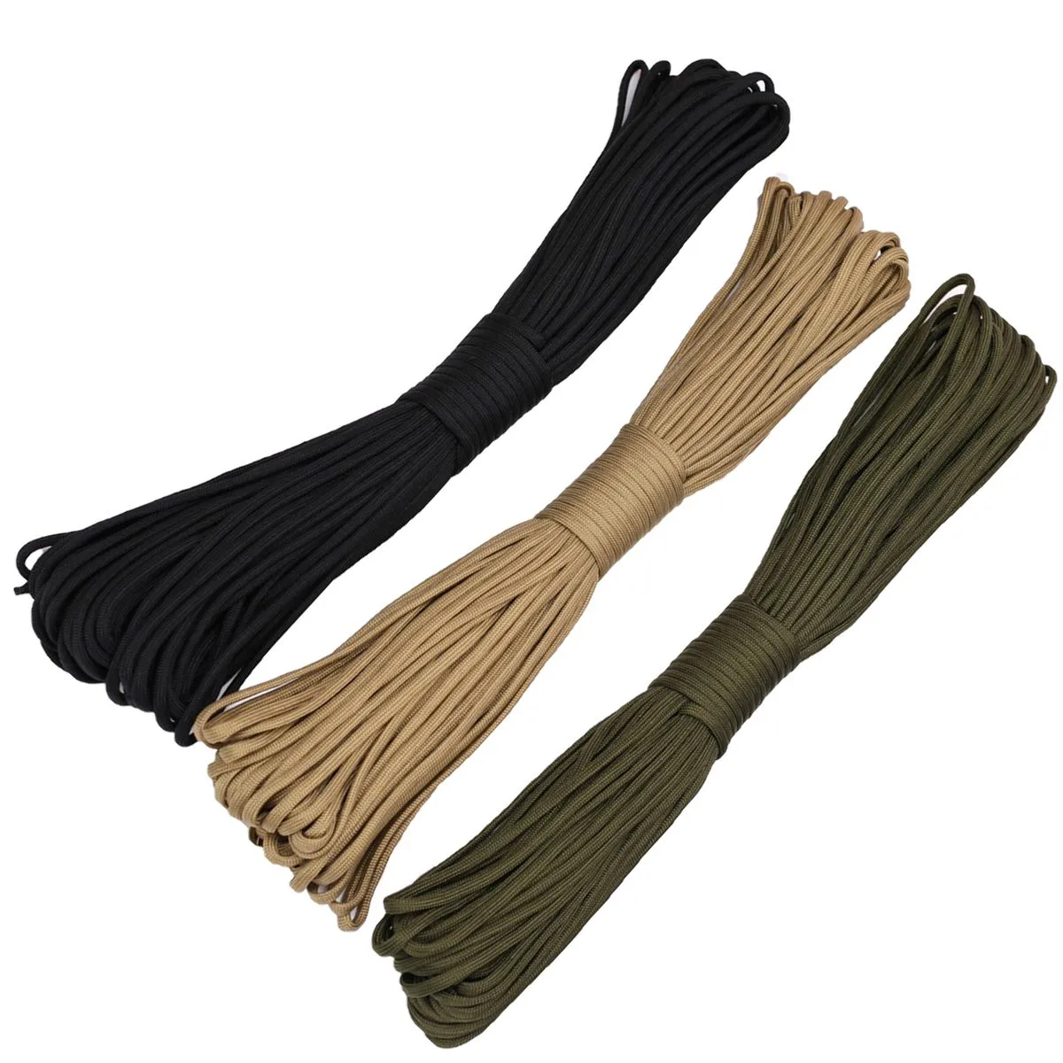 Paracord Cords 3pcs91m Parachute Cord Cord 9 Core Strands for Outdoor Sport - Black, Green