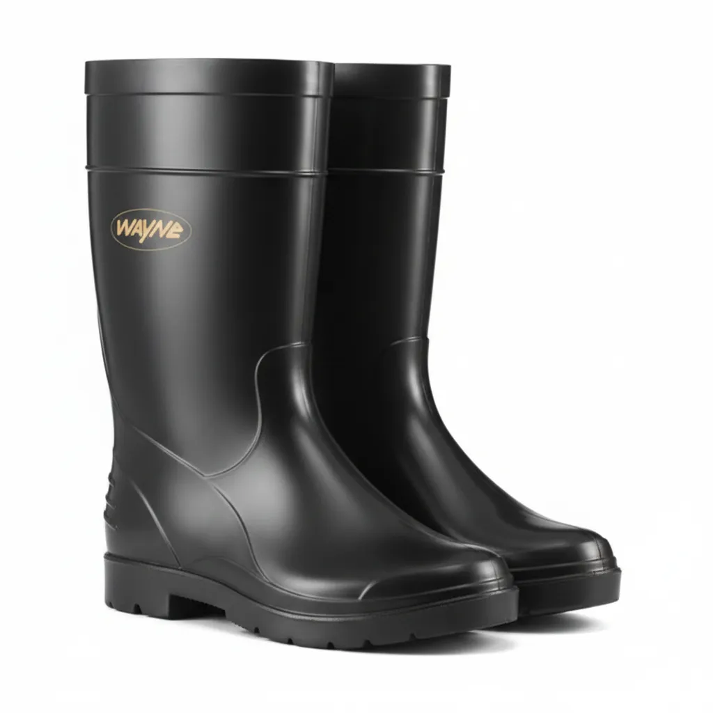 Gumboots Ladies Waterproof Half-Length Black Rubber Boots - 2 Pack