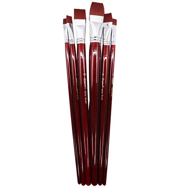 Artist Professional Nylon Brush Set For Acrylic/Oils Painting(Artist Grade) - Maroon