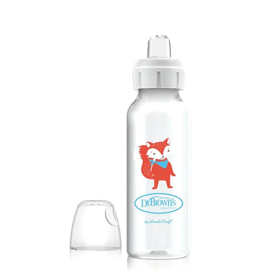 Dr. Brown's Narrow-Neck Sippy Spout Bottle, Bunny, 1-Pack, 250ml - Brown
