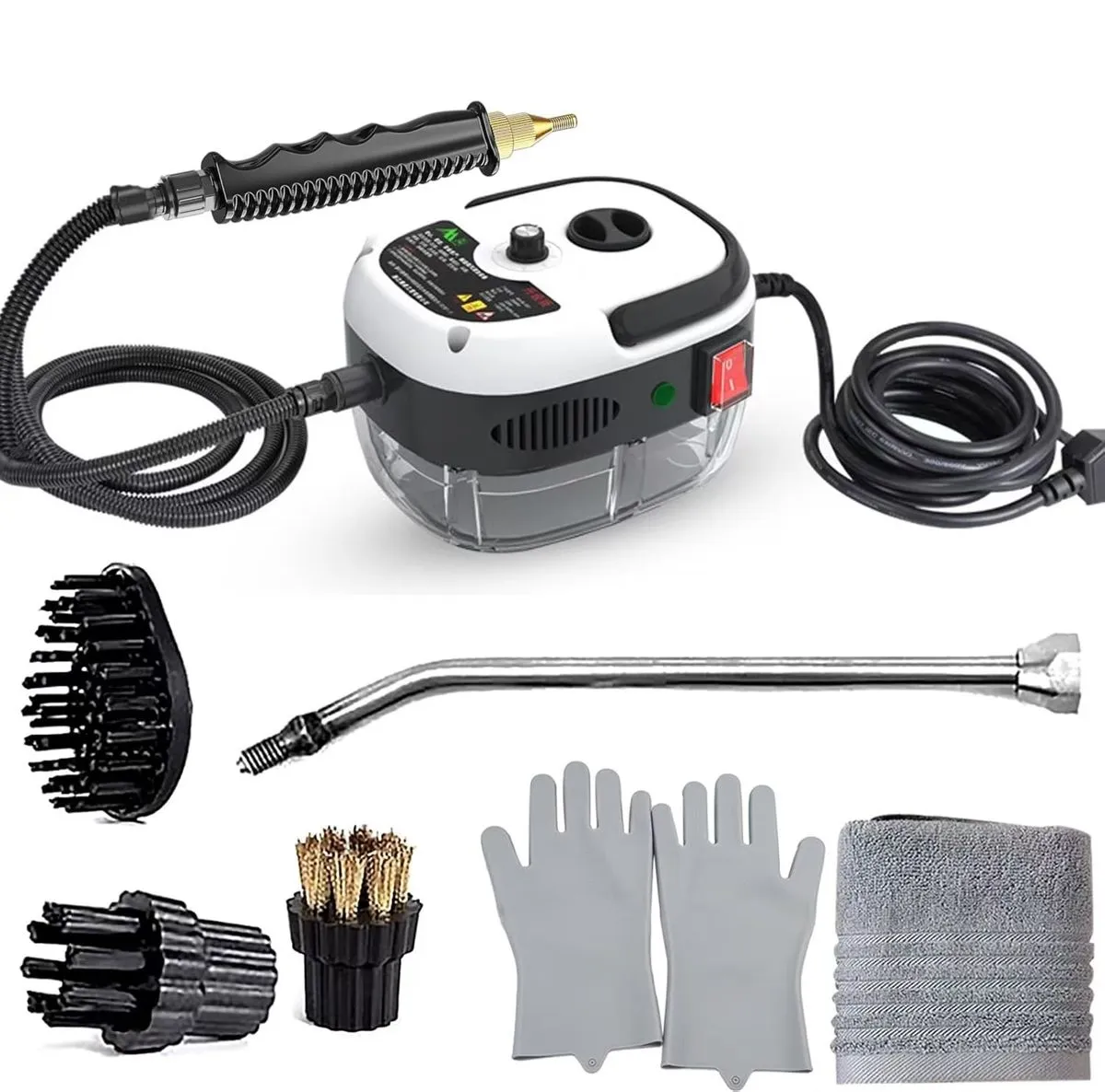 2500W Handheld Pressurized Steam Cleaner, High Temp Portable Cleaning
