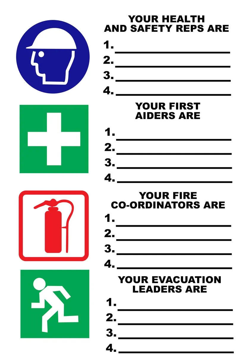 Your Health And Safety Reps Are 40x60cm Sign.