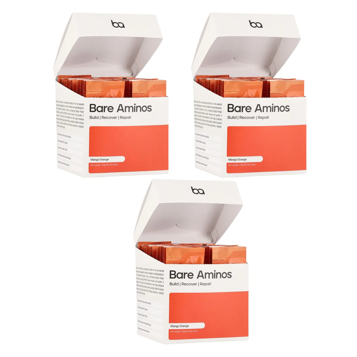 Bare Aminos: EAA Formula | Sachet Box Bundle | 90 Servings | Mango Orange