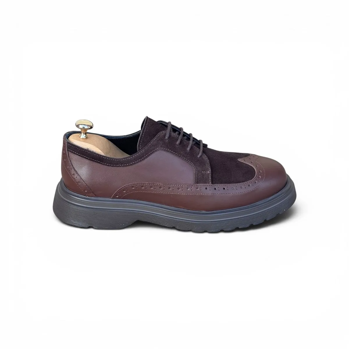 Men Chocolate brown Leather Brogue