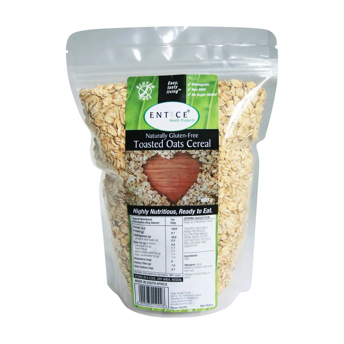 Entice Toasted Oats - Gluten-Free Instant Oats 1.2Kg or500g