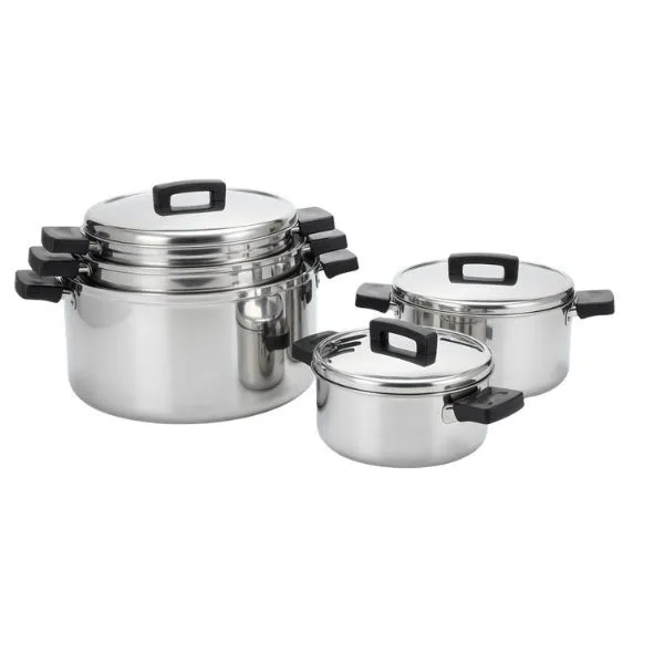 10 Piece Stainless Steel Cookware Set with Lids - Pots & Pans Set