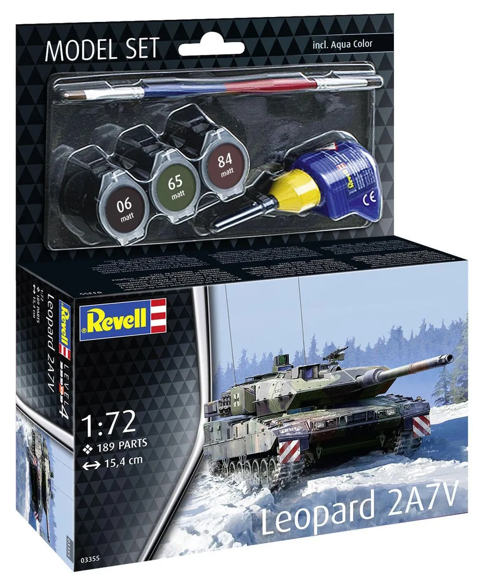 Revell 1/72 Leopard 2 A7V Model Kit w/paints, Glue and Brush