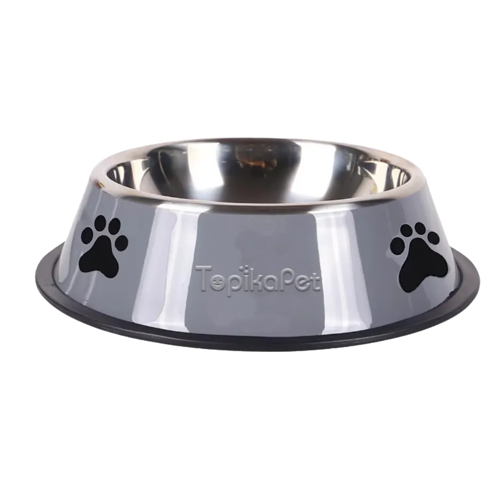 TopikaPet - Stainless Steel Non-Slip Pet Food & Water Bowls, Dog&Cat Bowls