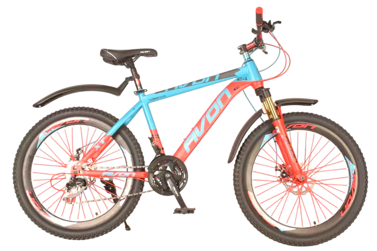 Avon - Kids Gear Cycle Bike with Suspension High Rim Colouring - 24 Inch - Blue, Orange