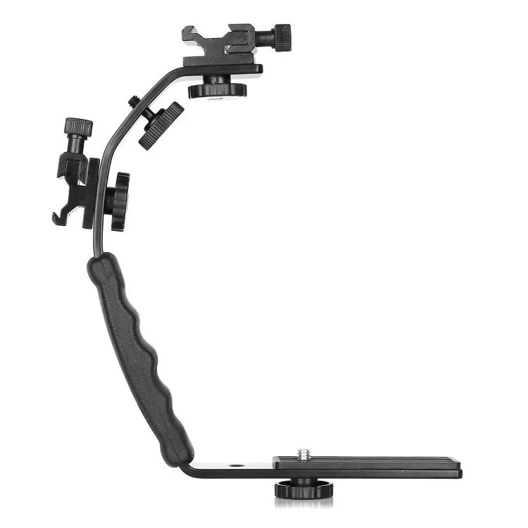 We Love Gadgets L Shape Double Hot Shoe Flash Bracket