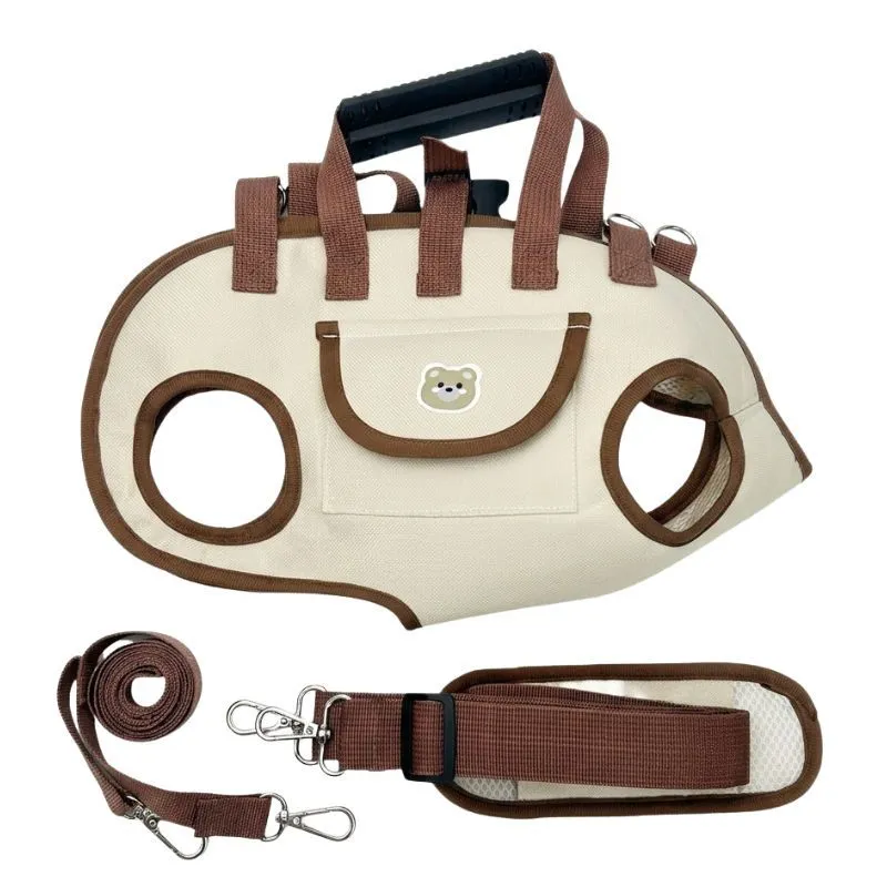 Dog crossbody bag with leash and handle, lightweight and portable